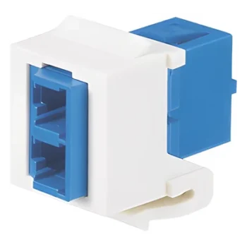 Módulo Acoplador LC Duplex / Fibra Monomodo OS1/OS2 / Tipo Keystone / Cerámica Zirconia / Blanco Mate