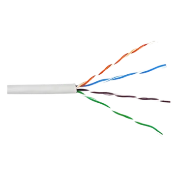 Bobina de Cable UTP Cat6 / 305 m (1000 pies) / Cobre Sólido 23 AWG / Riser CMR / Blanco / 400 MHz / UL, RoHS