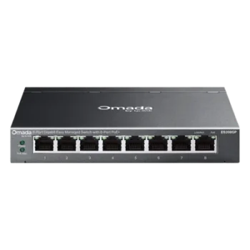 Switch Gigabit Easy Managed 8 Puertos / PoE+ 64W / Cloud Omada SDN / 16 Gbps / Fanless 0 dBA / Alcance Extendido 250m
