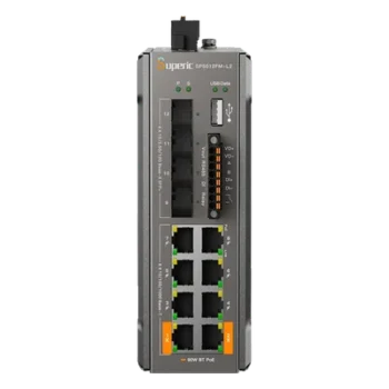 Switch PoE Industrial Gestionado L2+ / 8 Puertos Gigabit PoE / 4 Puertos SFP 10G / Capacidad 96 Gbps / PoE 240W / Rango -40 a 75 °C / Sin Ventilador