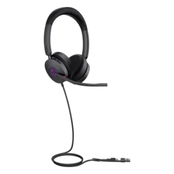 Auriculares UC con Cable / Cancelación de Ruido Activa Híbrida / USB-C con Adaptador USB-A / Certificación Microsoft Teams / 4 Micrófonos / 20 Hz - 20 kHz