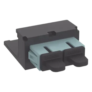 Módulo Acoplador / SC Duplex / Fibra Multimodo OM3/OM4 / Mini-Com / Cerámica Zirconia / Color Aqua