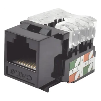 Módulo Jack Keystone / Cat6 / Terminación 110 Punchdown / RJ45 Sin Blindaje / T568A-B / Color Negro