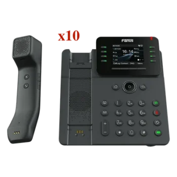Kit Teléfono IP Empresarial / Pantalla Táctil IPS HD 2.8" / 12 Líneas SIP / Puertos Gigabit con Bypass / Auricular Bluetooth / Conferencia 6 Vías