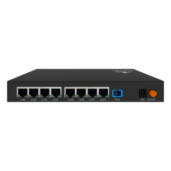 ONU Dual EPON/GPON / 8 Puertos PoE 802.3at Gigabit / 1 Puerto SC/UPC / Triple Play / Gestión OLT
