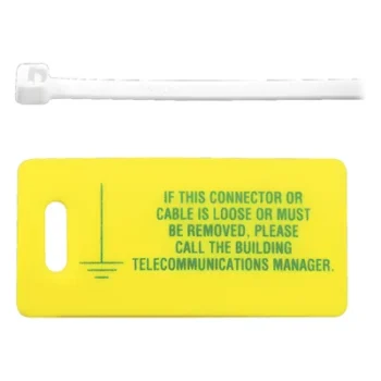 Kit de Etiquetas para Tierra Física / 10 Unidades / 69.85 x 35.05 mm / J-STD-607-A / Retardante a Flama