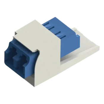 Módulo Acoplador / LC Duplex / Fibra Monomodo OS1/OS2 / Mini-Com / Cerámica Zirconia / Blanco Mate