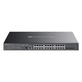 Switch Administrable L3 SDN / 24 Puertos PoE Gigabit / 4 SFP+ 10G / Presupuesto PoE 720W / Ruteo RIP VRRP / Fuente Redundante / 128 Gbps