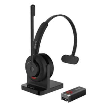 Diadema Inalámbrica / DECT 6.0 + Bluetooth 5.3 / IPX7 / Alcance 200m Interior 300m Exterior (656ft Interior 984ft Exterior) / Audio HD con Cancelación IA / Micrófono Rotable / Base de Carga