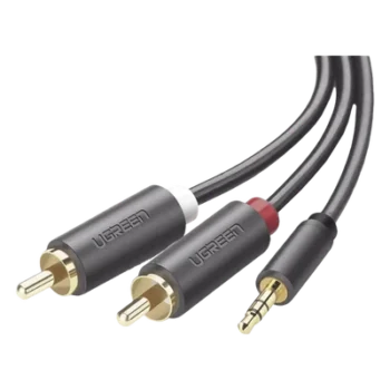 Cable de Audio 3.5mm a 2 RCA Macho / 5 Metros (16.40 Pies) / Blindaje Múltiple / Conectores Oro 24K / TPE Ecológico / ABS
