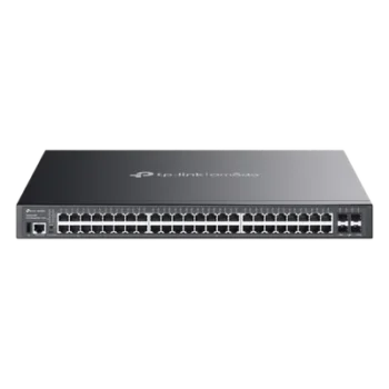 Switch Lite L3 Gestionable Apilable / 48 Puertos Gigabit PoE++ / 4 Slots 10G SFP+ / Presupuesto PoE 770W / Fast PoE y Perpetual PoE / Apilamiento Físico de 4 Unidades / L3: RIP, OSPF, VRRP / Gestión Cloud Omada SDN