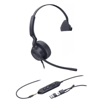 Diadema USB Profesional / Mono / Cancelación de Ruido AI / Altavoz 35 mm / USB-C/A Plug-and-Play / Certificación Microsoft Teams