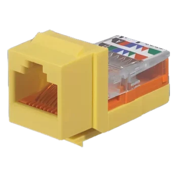 Módulo Jack Keystone / Cat 5e / RJ45 / 8P8C / Leadframe / T568A-B / Sin Blindaje / Amarillo