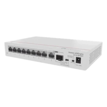 Switch Gigabit No Administrable PoE / 8 Puertos 10/100/1000 Mbps PoE+ / 1 Puerto RJ45 Uplink / 1 Puerto SFP Uplink / 124W / 20 Gbps
