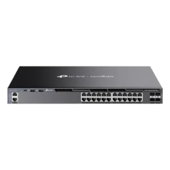 Switch L3 SDN Administrable / 24 Puertos Gigabit / 4 Puertos SFP+ 10G / 128 Gbps / Ruteo Dinámico RIP/OSPF/VRRP / Fuente Redundante / 17.3 x 14.96 x 1.73 in