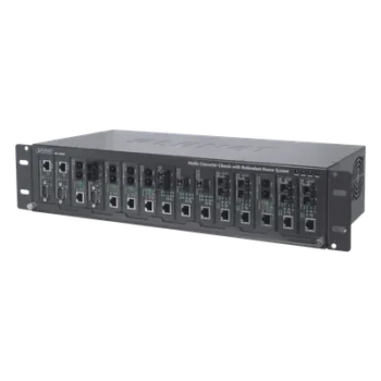 Chasis para convertidores de medios / 15 ranuras / 100-240VAC / 80W / -20 a 70°C / 438x200x103 mm (14.37x6.56x3.38 ft)
