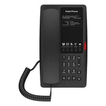Teléfono IP Hotelero / Wi-Fi 6 Dual-Band / 2 Líneas SIP / 5 Teclas Programables / PoE 802.3af / USB-A / Audio HD