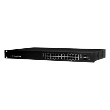 Switch administrable / 24 puertos Gigabit PoE+/PoE pasivo 24V / 2 puertos SFP / 250W / 52 Gbps / 38.69 Mpps