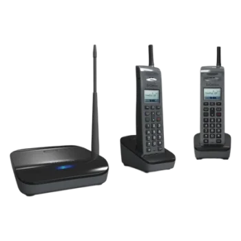 Sistema Telefónico Inalámbrico SIP / 902-928 MHz / 10 Cuentas SIP / 4 Llamadas Simultáneas / Cobertura 6 Pisos / Base + 2 Teléfonos