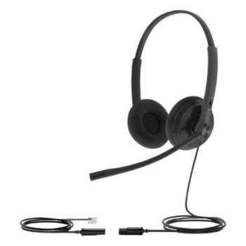 Diadema Alámbrica / Dual / QD a RJ9 / Almohadillas Esponja / Cancelación Pasiva de Ruido / Brazo 330°