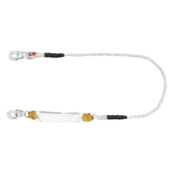 Amortiguador de Caída / Cable de Nylon 13 mm / 2 Ganchos de Ojo de Seguro Doble / Largo 1.5 m (4.9 ft) / Extensión 2.65 m (8.7 ft) / 0.80 kg