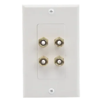 Placa de Pared para Altavoces / 2 Canales / Postes Tipo Banana / Conectores Chapados en Oro / Estilo Decora 1 Unidad / 75 x 115 mm