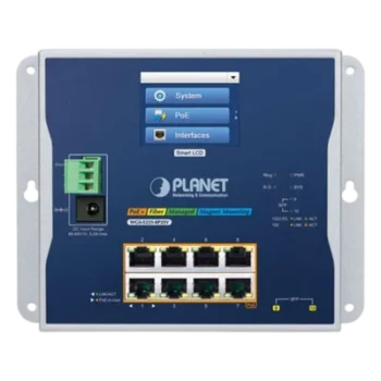 Switch Industrial / 8 Puertos Gigabit PoE+ / 2 Puertos SFP 2.5G / Pantalla Táctil LCD / IP30 / -20 a 70°C / 240W PoE