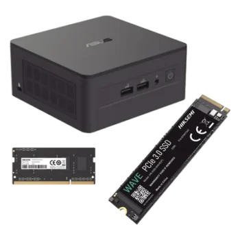Kit Mini PC Barebone / Core i5-1340P 13 Gen / 16 GB DDR4 / 512 GB NVMe SSD / WiFi 6 / 2.5 GbE / 4 Monitores