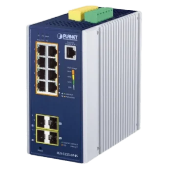 Switch Industrial Administrable / 8 Puertos PoE+ Gigabit / 2 SFP 100/1G / 2 SFP 100/1G/2.5G / IP30 / -40 a 75°C