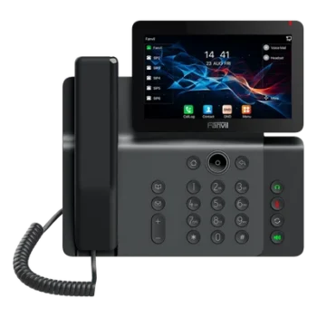 Teléfono IP Empresarial / Pantalla Táctil 7" / Wi-Fi 6 / Bluetooth 5.4 / 20 Líneas SIP / Cámara 1080p / PoE / Material Antibacterial