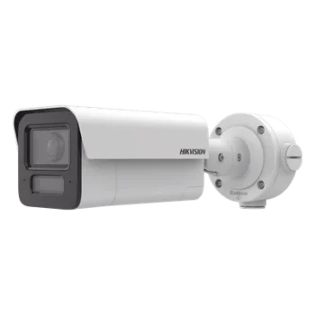 Cámara Bala IP / 4 Megapixel / Lente 2.8 mm / IR EXIR 80 m (262.5 ft) / Analíticos IA 70 m (229.7 ft) / WDR 120 dB / IP67 / IK10 / Audio Bidireccional