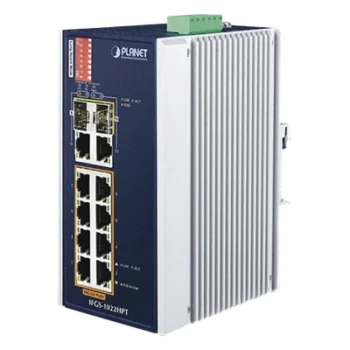 Switch Industrial PoE+ / 8 Puertos 10/100TX / 2 Puertos Gigabit Combo TP/SFP / 240W / -40 a 75°C / Alcance Extendido 250m (820 pies)