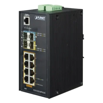 Switch Industrial Administrable / 8 Puertos Gigabit PoE+ / 2 SFP 100/1000X / 2 SFP+ 10G / 306W PoE / -40°C a 75°C / DIN Rail y Pared