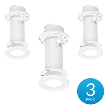 Montaje de techo empotrado / Perfil bajo 51 mm (2") / Placa magnética 85 mm (3.33") / Corte 54 mm / Kit 3 unidades