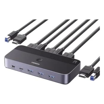 Conmutador KVM HDMI / 4K@60Hz HDR / 2 Entradas 1 Salida / 4 Puertos USB 3.0 / Carcasa Aluminio