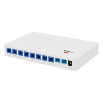 Splitter Activo 1x8 para Alimentación de 8 Dispositivos POF, 1 Puerto de cascadeo para continuidad, puertos SC/UPC