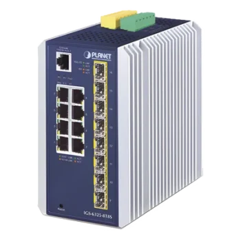 Switch Industrial Capa 3 / 8 Puertos 10/100/1000T / 8 Puertos SFP 1G/2.5G / IP30 / -40 a 75°C / 56 Gbps