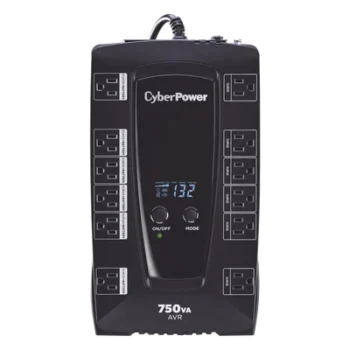 UPS Línea Interactiva / 750 VA / 450 W / 12 Tomas NEMA 5-15R / 6 con Respaldo de Batería / AVR Integrado / Pantalla LCD
