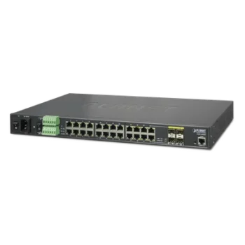 Switch Industrial Administrable / 24 Puertos Gigabit RJ45 / 4 Puertos SFP Compartidos / 48 Gbps / 157.48 ft