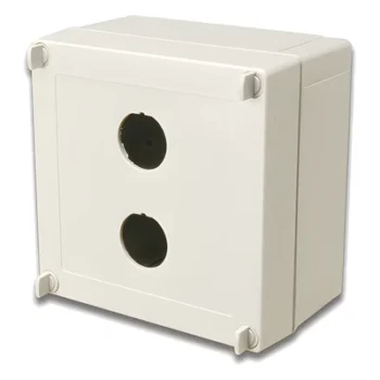 Caja de Conexión Industrial / IP66/IP67 NEMA 4X / 2 Puertos Cobre o Fibra / 129.5 x 129.5 x 81.1 mm / 5.1 x 5.1 x 3.2 in