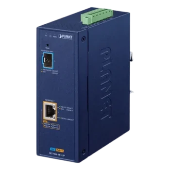 Convertidor de Medios PoE Industrial / 10G SFP+ y 10GBASE-T / PoE++ 95W / -40 a 75°C (-40 a 167°F) / SNMPv3, VLAN, ERPS, QoS / Dual Alimentación 12-54V