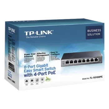 Switch PoE Easy Smart / 8 puertos Gigabit / 4 puertos PoE 802.3af / 55 W total / 11.9 Mpps
