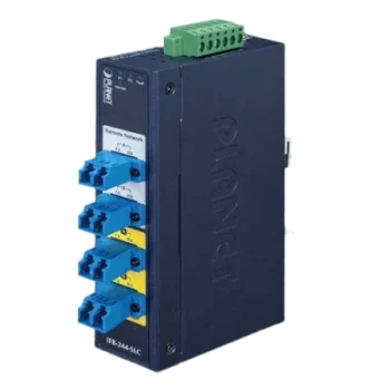 Switch Industrial Bypass de Fibra Óptica / Monomodo / Conector LC / 2 Canales / 0.5 dB Pérdida Máxima / 1.64 pies (0.5 m) Distancia Óptica