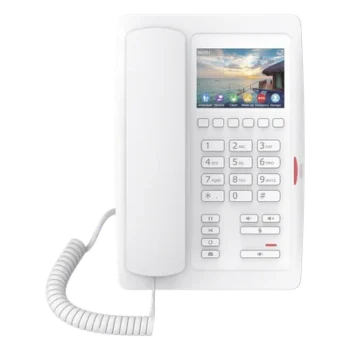 Teléfono IP WiFi para Hotelería / Pantalla LCD 3.5" Color / 6 Teclas Programables Hotline / PoE 802.3af / WiFi 2.4GHz / Audio HD Opus / Decodificación Video H.264 1080p