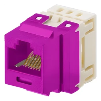 Conector Jack Keystone / Cat 5e / 110 Punchdown / 8P8C / 100 MHz / UTP / Violeta / 22-26 AWG