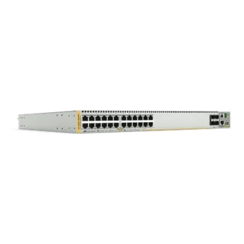 Switch PoE+ Stackeable Capa 3 / 24 Puertos Gigabit / 4 SFP+ 10G / Stacking Virtual / PSU Hot-Swap / 214.3 Mpps / 808 W PoE+