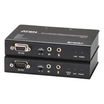 Extensor KVM / HDBaseT / DVI / USB 2.0 / RS-232 / 1920x1200 / 100m (328 pies)