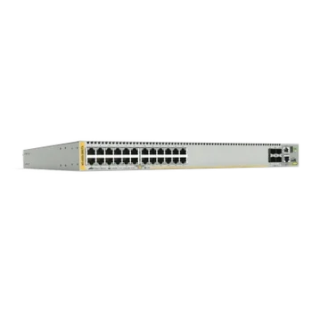 Switch Capa 3 Stackeable / 24 Puertos Gigabit / 4 SFP+ 10G / VCStack / Doble PSU Hotswap / 1U Rack / 214.3 Mpps