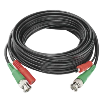 Cable Coaxial Siames / BNC RG59 + Alimentación / 5 m (16.40 ft) / 100% Cobre / 4K / Interior y Exterior