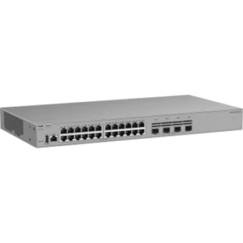 Switch Ethernet de Acceso 1000 Mbps / 24 Puertos RJ45 10/100/1000BASE-T / 4 Puertos SFP+ 1GE/2.5GE/10GE / Capacidad 128 Gbps / Enrutamiento Layer 3 / VSU / Diseño Sin Ventilador / 1 RU / Línea Cybrey